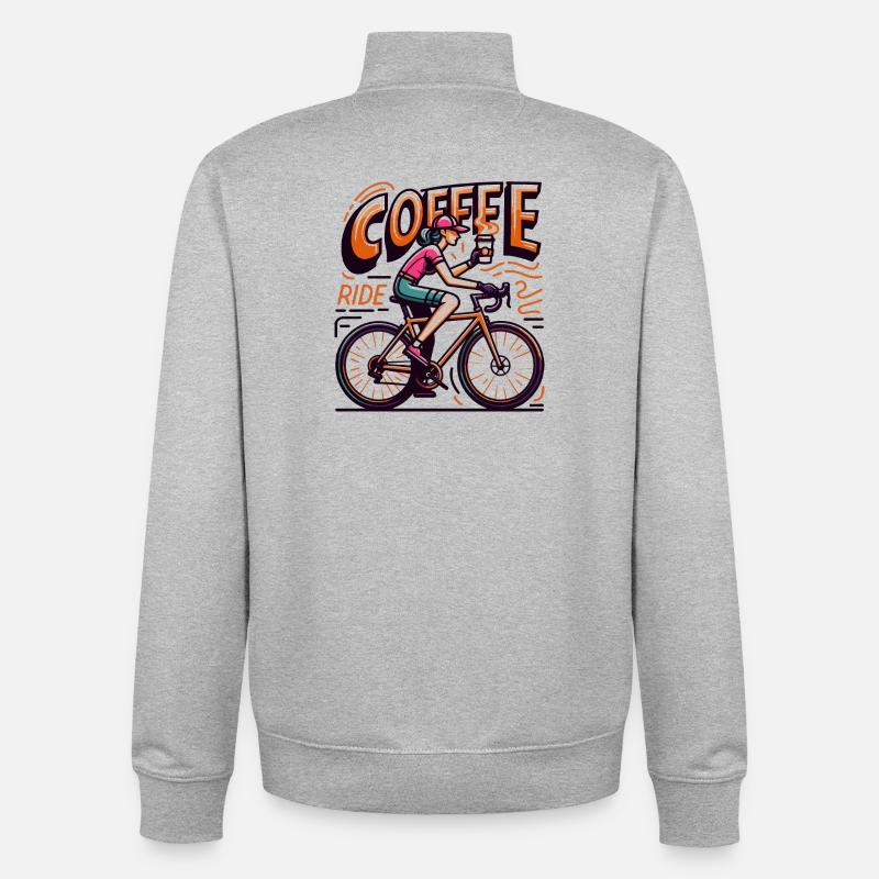 Lebendige Kaffeefahrt Illustration - Unisex Organic Zip Sweatshirt von Stanley/Stella - Grau meliert