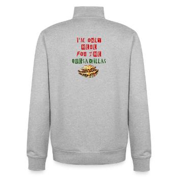 Je ne suis là que pour les quesadillas Mexique - Sweat zippé unisexe en coton bio Stanley/Stella - gris chiné - Dos - AI Model Male 185 light (185cm)