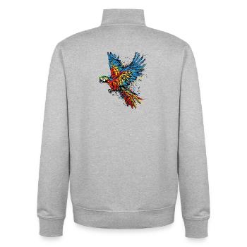 Papagei Tier Vogel Haustier Tropisch Afrika Zoo - Unisex Organic Zip Sweatshirt von Stanley/Stella - Grau meliert - Hinten - AI Model Male 185 light (185cm)