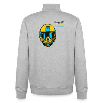 Drohnenpilot - Unisex Organic Zip Sweatshirt von Stanley/Stella - Grau meliert - Hinten - AI Model Male 185 light (185cm)
