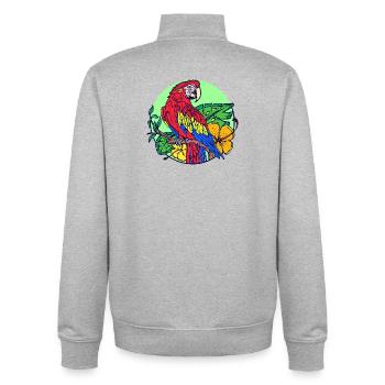 Vogel Tier Papagei Haustier Tropisch Zootiere - Unisex Organic Zip Sweatshirt von Stanley/Stella - Grau meliert - Hinten - AI Model Male 185 light (185cm)