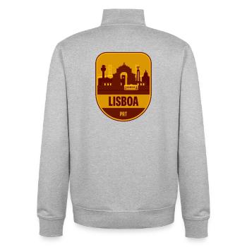 Lisboa Skyline Tram - Unisex Organic Zip Sweatshirt by Stanley/Stella - heather grey - Back - AI Model Male 185 light (185cm)
