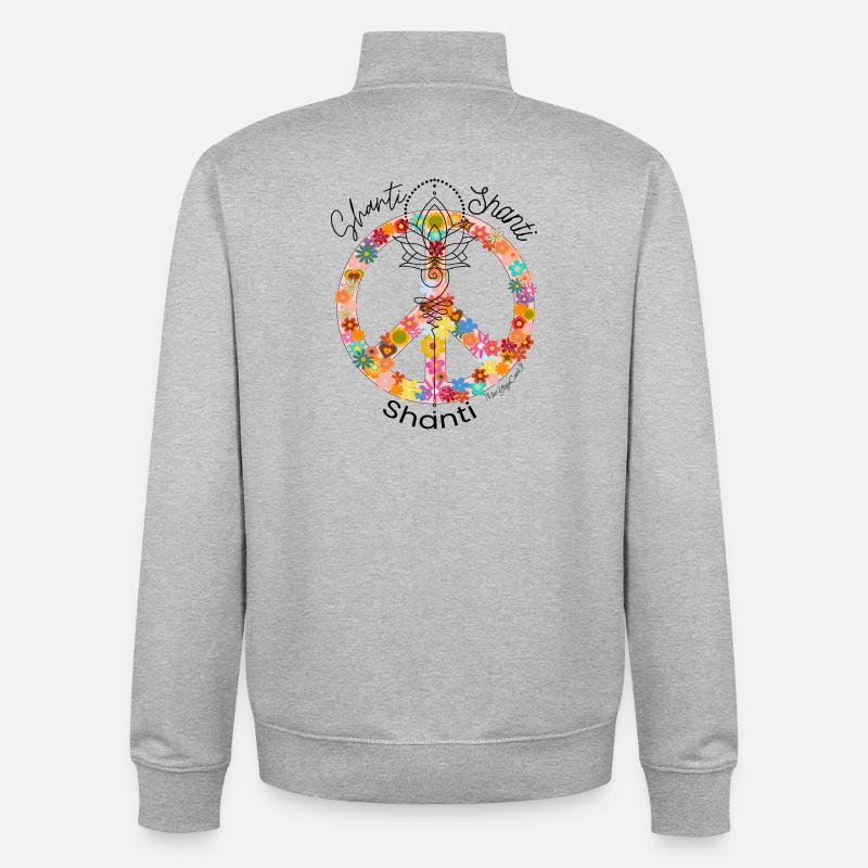 Chant de clôture de séance de Yoga - Sweat zippé unisexe en coton bio Stanley/Stella - gris chiné