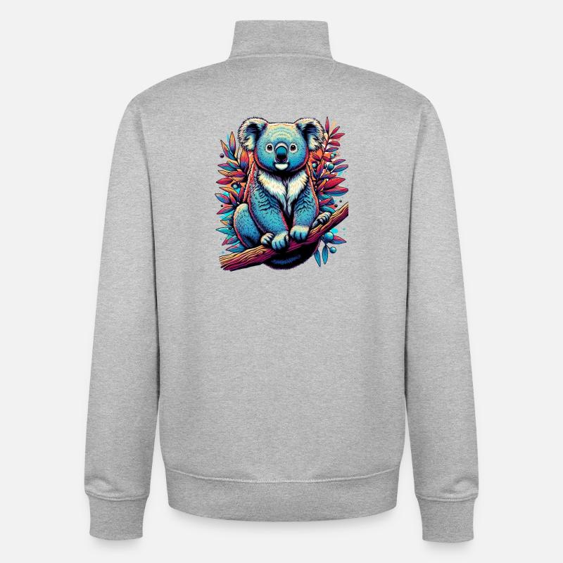 Koala - Sweat zippé unisexe en coton bio Stanley/Stella - gris chiné