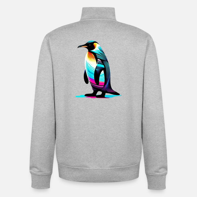Pingouin - Sweat zippé unisexe en coton bio Stanley/Stella - gris chiné
