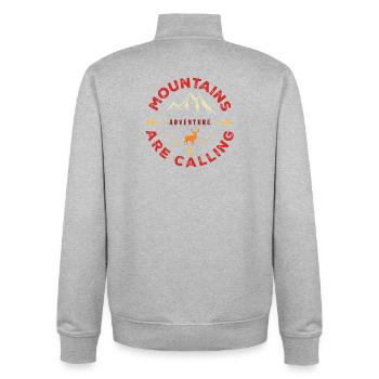 Les montagnes vous appellent - Aventure en plein air - Sweat zippé unisexe en coton bio Stanley/Stella - gris chiné - Dos - AI Model Male 185 light (185cm)