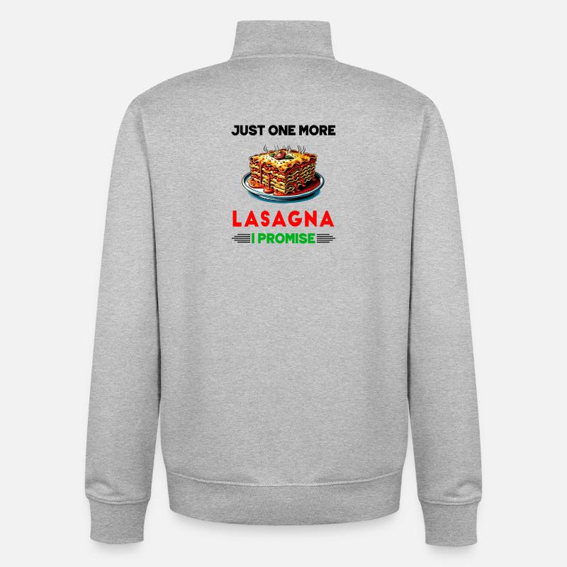 Nur noch eine Lasagne, versprochen - Unisex Organic Zip Sweatshirt von Stanley/Stella - Grau meliert