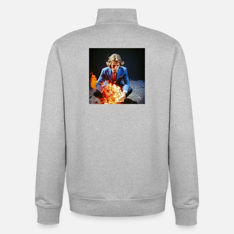 Der Burning Man 02 - Unisex Organic Zip Sweatshirt von Stanley/Stella - Grau meliert
