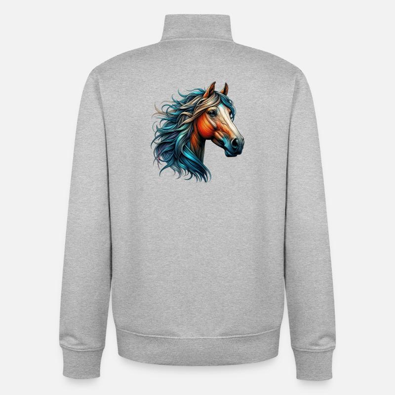 Pferd - Unisex Organic Zip Sweatshirt von Stanley/Stella - Grau meliert