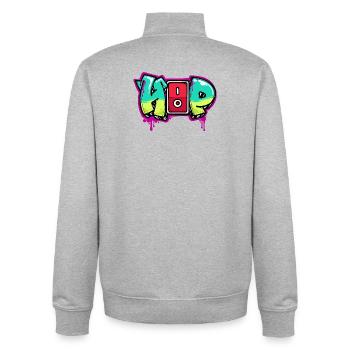 Street Art Graffiti Spray Can Art Saying - Unisex Organic Zip Sweatshirt by Stanley/Stella - heather grey - Back - AI Model Male 185 light (185cm)