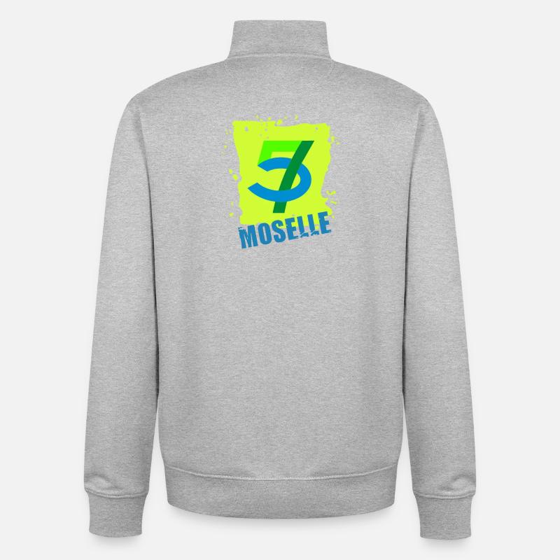 Moselle - Sweat zippé unisexe en coton bio Stanley/Stella - gris chiné