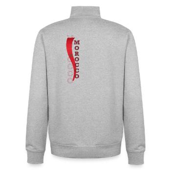 Flag of Morocco that inspires respect and admiration - Unisex Organic Zip Sweatshirt by Stanley/Stella - heather grey - Back - AI Model Male 185 light (185cm)
