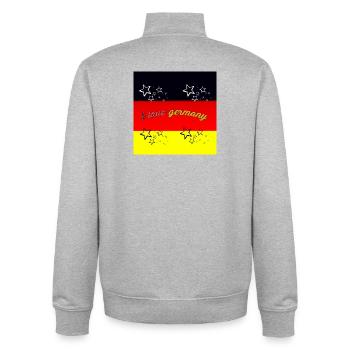 i love germany - Unisex Organic Zip Sweatshirt by Stanley/Stella - heather grey - Back - AI Model Male 185 light (185cm)