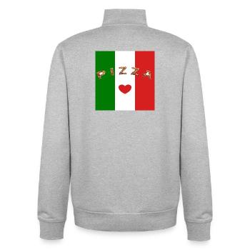 I love pizza - Unisex Organic Zip Sweatshirt by Stanley/Stella - heather grey - Back - AI Model Male 185 light (185cm)