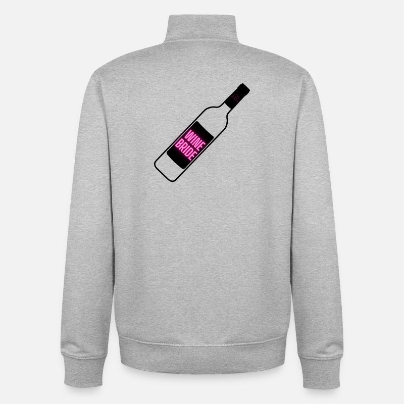 WINE BRIDE - Unisex Organic Zip Sweatshirt von Stanley/Stella - Grau meliert