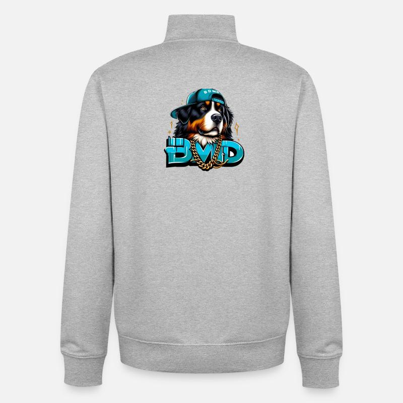 Bouvier bernois - Sweat zippé unisexe en coton bio Stanley/Stella - gris chiné