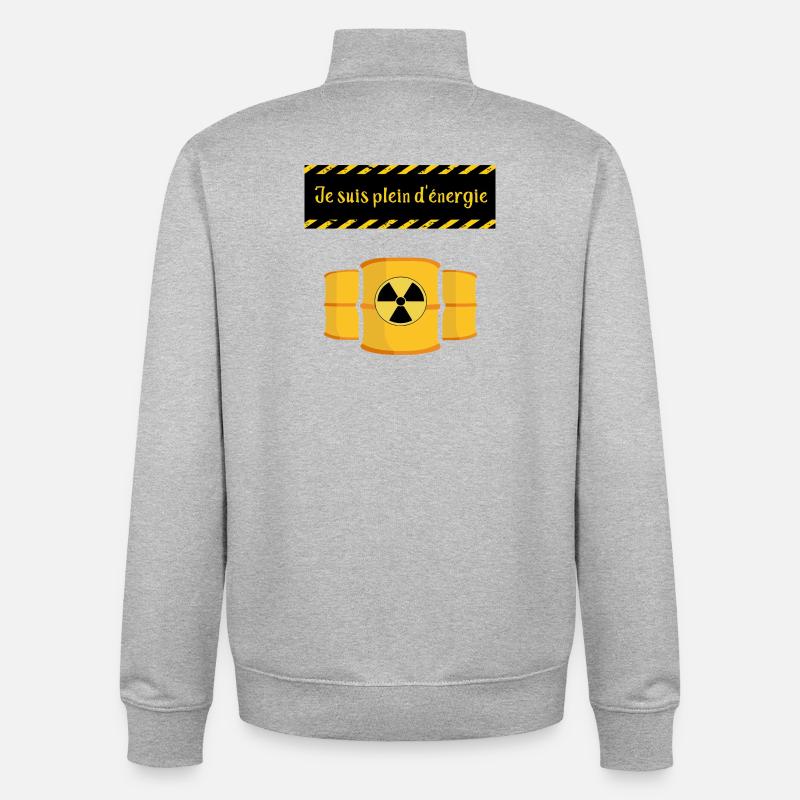 Ich bin voller Energie - Unisex Organic Zip Sweatshirt von Stanley/Stella - Grau meliert