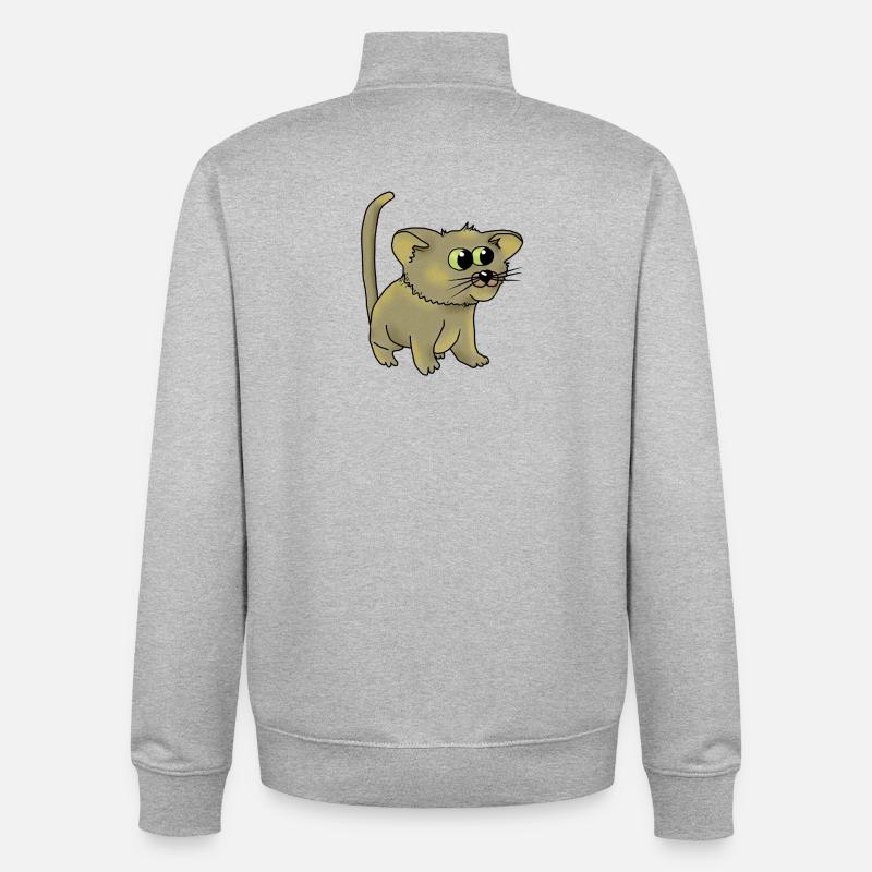 nette Katze - Unisex Organic Zip Sweatshirt von Stanley/Stella - Grau meliert