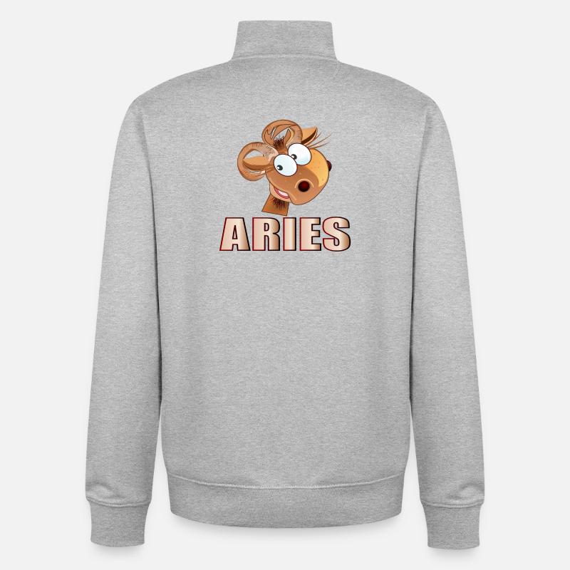 WIDDER STERNZEICHEN MÄRZ APRIL - Unisex Organic Zip Sweatshirt von Stanley/Stella - Grau meliert