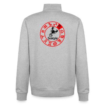 Zwölf Sternzeichen Skorpion Skorpion - Unisex Organic Zip Sweatshirt von Stanley/Stella - Grau meliert - Hinten - AI Model Male 185 light (185cm)