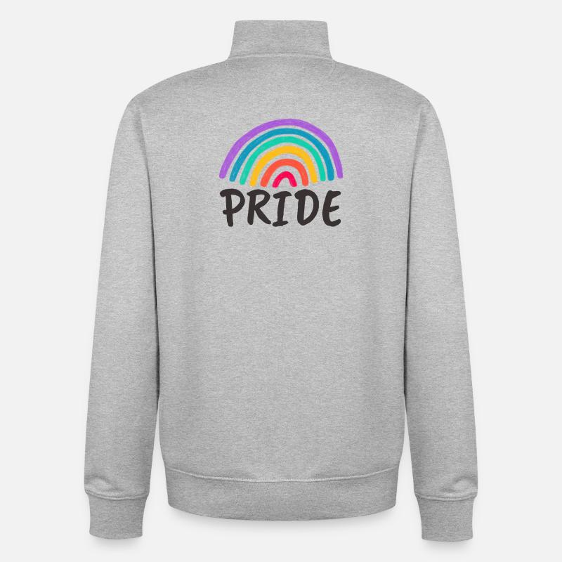 PRIDE - Ready for Pride Month! - Unisex Organic Zip Sweatshirt by Stanley/Stella - heather grey