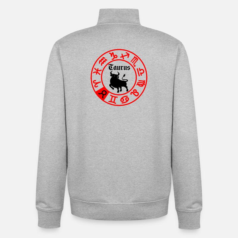 Zwölf Sternzeichen Stier Stier - Unisex Organic Zip Sweatshirt von Stanley/Stella - Grau meliert