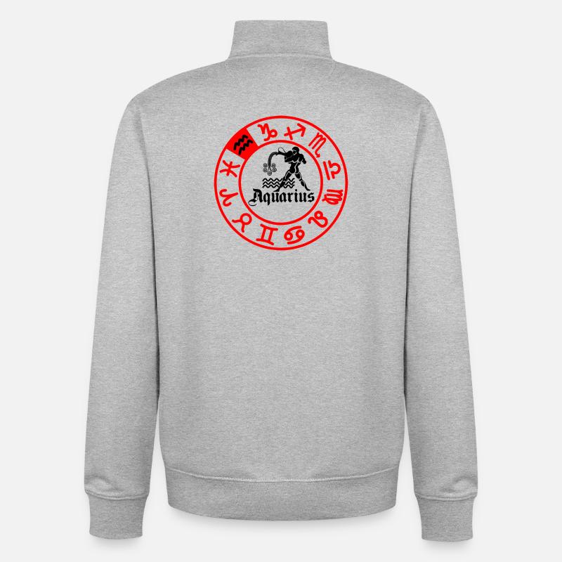 Zwölf Sternzeichen Wassermann Wassermann - Unisex Organic Zip Sweatshirt von Stanley/Stella - Grau meliert
