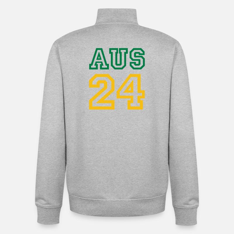 Australie Australien - Sweat zippé unisexe en coton bio Stanley/Stella - gris chiné