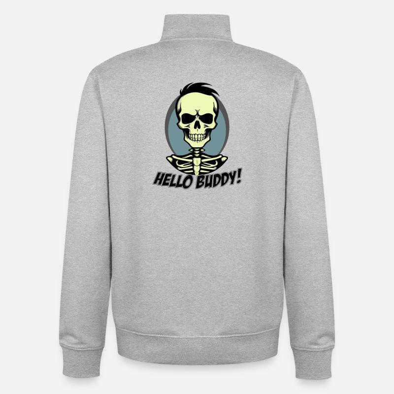 Hello Buddy 2 - Unisex Organic Zip Sweatshirt von Stanley/Stella - Grau meliert