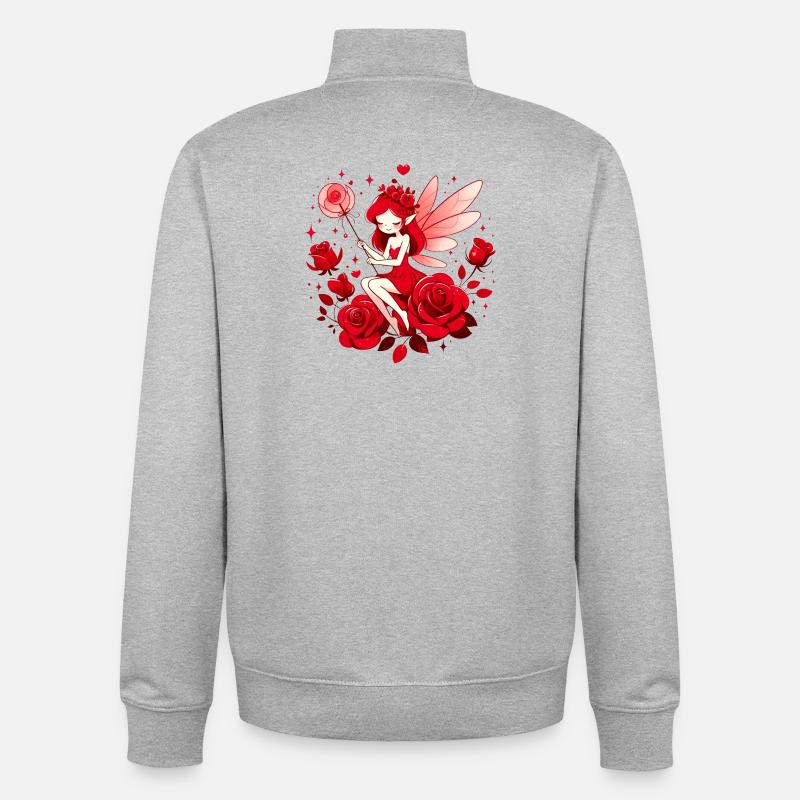 Fée de l’Amour - Sweat zippé unisexe en coton bio Stanley/Stella - gris chiné