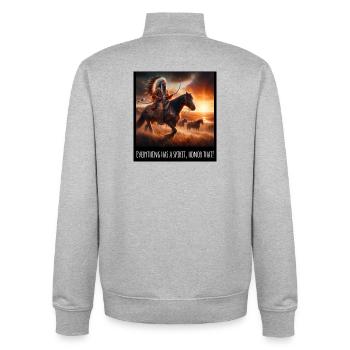Kunst der amerikanischen Ureinwohner - Unisex Organic Zip Sweatshirt von Stanley/Stella - Grau meliert - Hinten - AI Model Male 185 light (185cm)