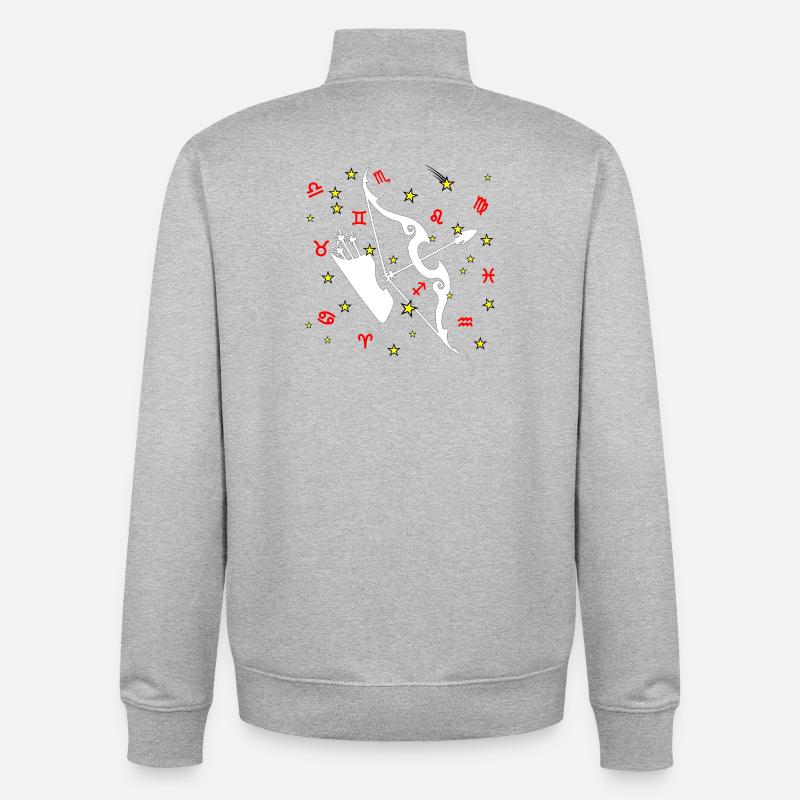 Couleur du Sagittaire - Sweat zippé unisexe en coton bio Stanley/Stella - gris chiné