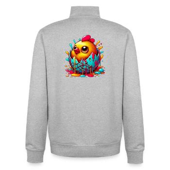 Chick - Unisex Organic Zip Sweatshirt by Stanley/Stella - heather grey - Back - AI Model Male 185 light (185cm)