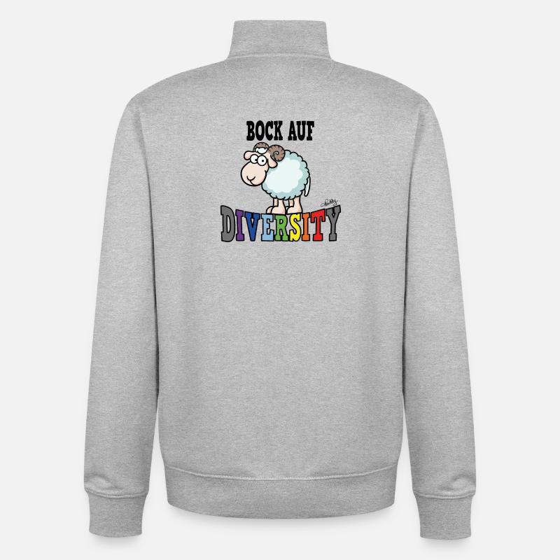 Désir de diversité - Sweat zippé unisexe en coton bio Stanley/Stella - gris chiné