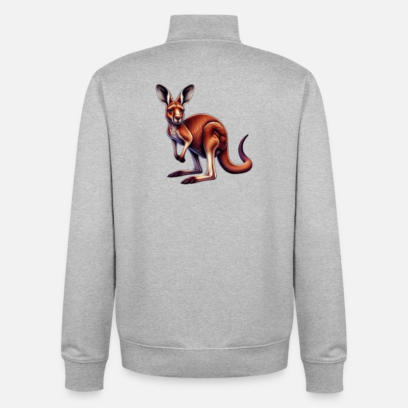 Känguru - Unisex Organic Zip Sweatshirt von Stanley/Stella - Grau meliert