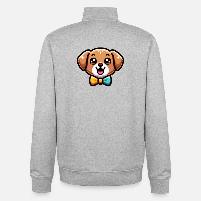 Beau Bowwow: Der adrette Welpe - Unisex Organic Zip Sweatshirt von Stanley/Stella - Grau meliert