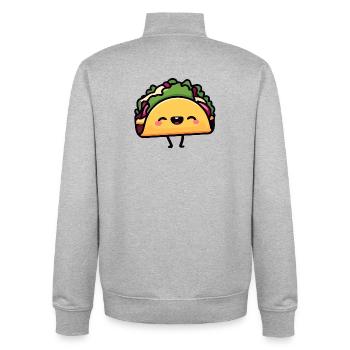 Fröhlicher Taco Toon - Unisex Organic Zip Sweatshirt von Stanley/Stella - Grau meliert - Hinten - AI Model Male 185 light (185cm)