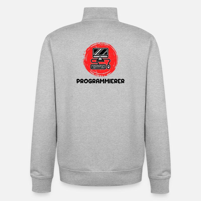 Développeur, Programmeur, Coden, Informatique - Sweat zippé unisexe en coton bio Stanley/Stella - gris chiné