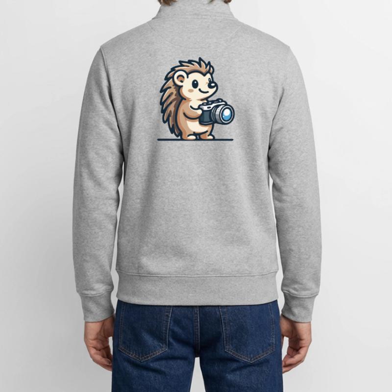 Schnappschuss-Igel: Der Shutterbug-Kumpel Unisex Organic Zip Sweatshirt von Stanley/Stella
