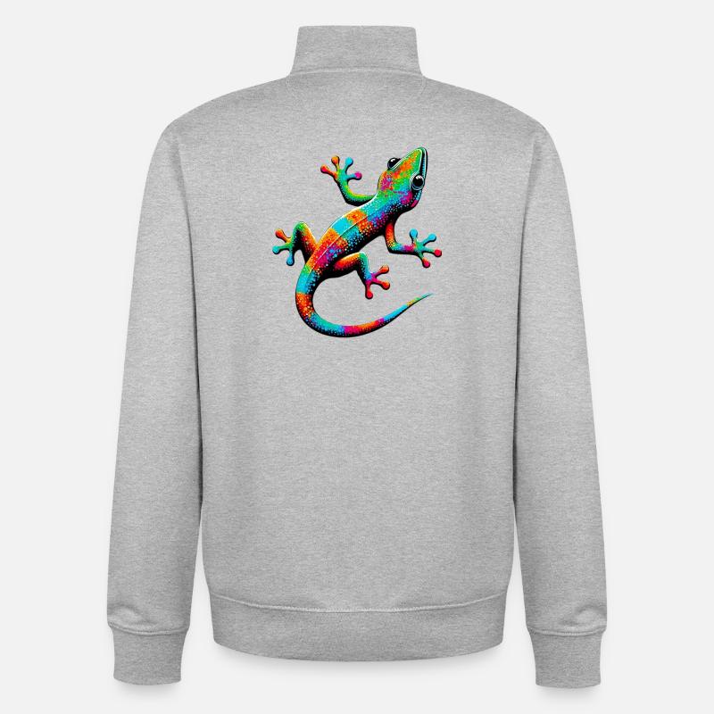 Gecko - Unisex Organic Zip Sweatshirt von Stanley/Stella - Grau meliert