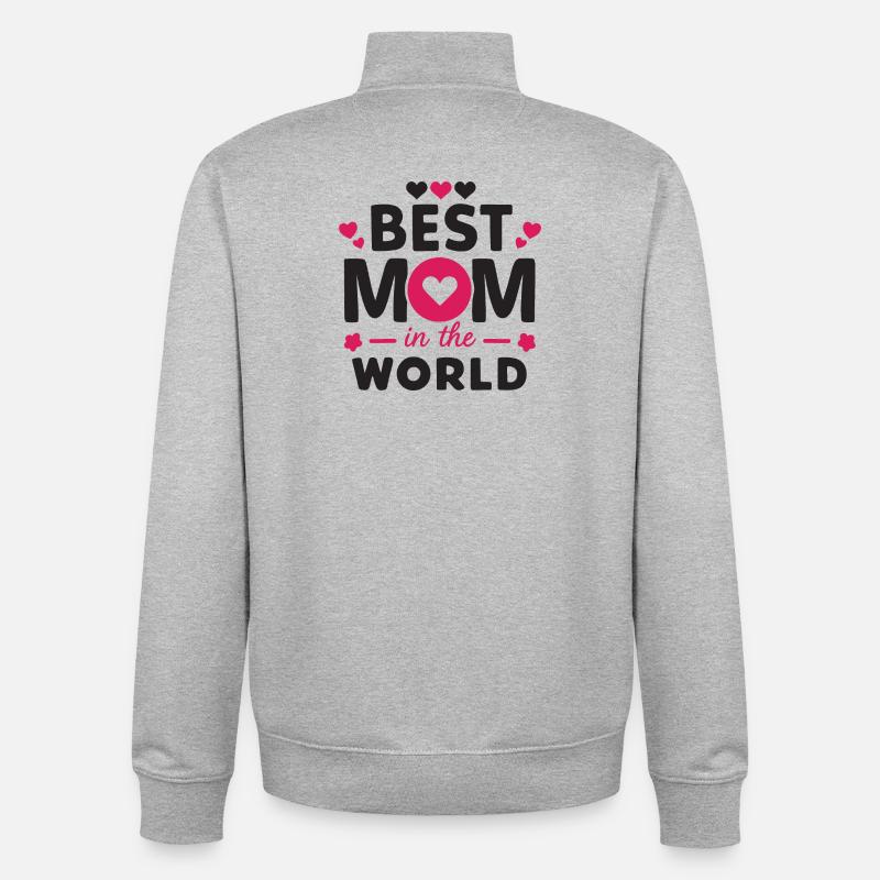 Beste Mama der Welt - Unisex Organic Zip Sweatshirt von Stanley/Stella - Grau meliert