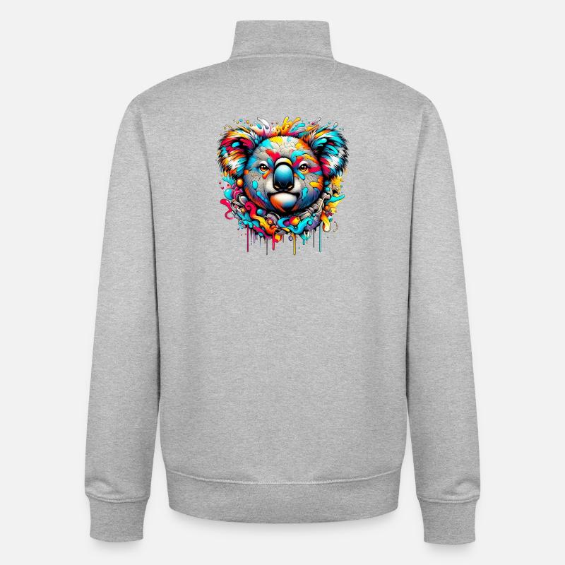 Koala - Sweat zippé unisexe en coton bio Stanley/Stella - gris chiné