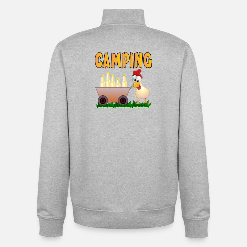 CAMPING DRINKS - Unisex Organic Zip Sweatshirt by Stanley/Stella - heather grey