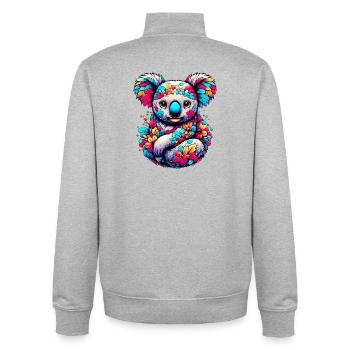 Koala - Sweat zippé unisexe en coton bio Stanley/Stella - gris chiné - Dos - AI Model Male 185 light (185cm)