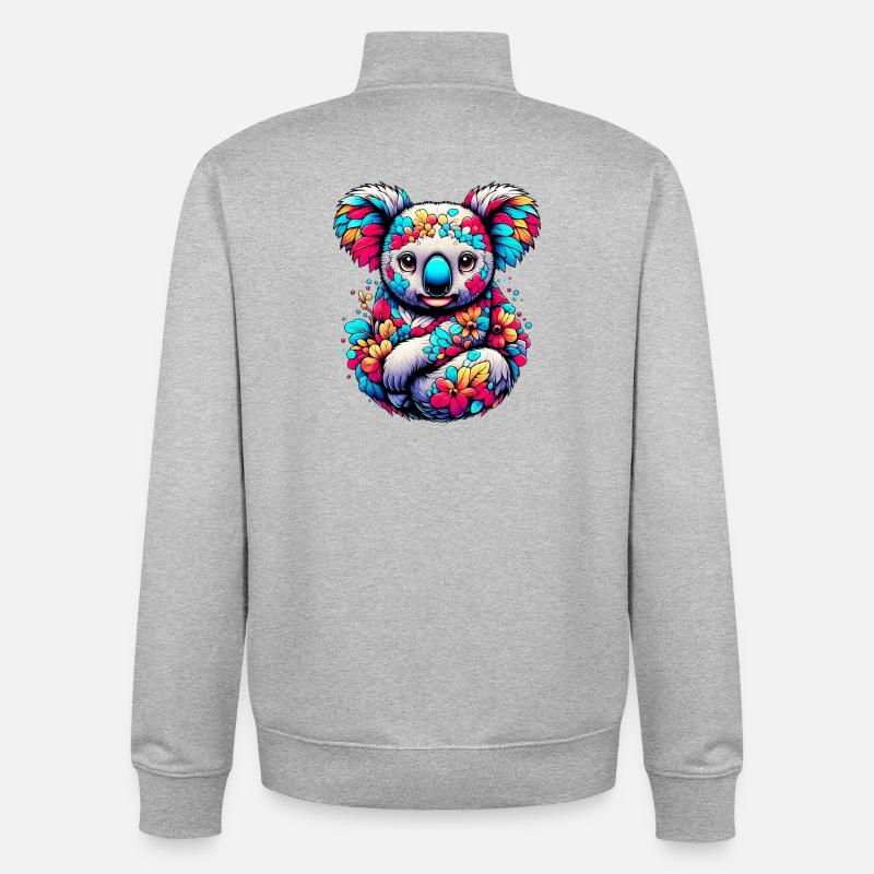 Koala - Sweat zippé unisexe en coton bio Stanley/Stella - gris chiné