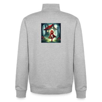 Little Red Riding Hood, a wonderful tale - Unisex Organic Zip Sweatshirt by Stanley/Stella - heather grey - Back - AI Model Male 185 light (185cm)