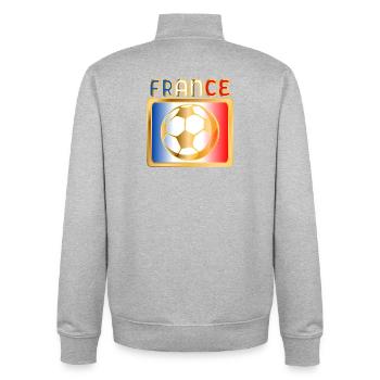 FRANCE FOOTBALL - Unisex Organic Zip Sweatshirt by Stanley/Stella - heather grey - Back - AI Model Male 185 light (185cm)