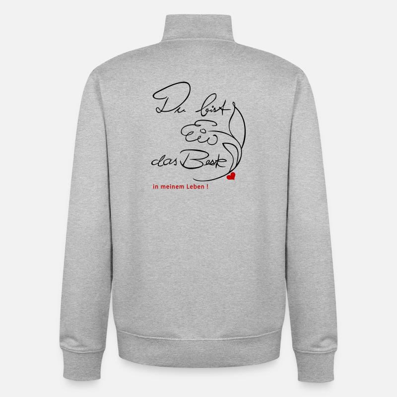 Du bist das Beste - Unisex Organic Zip Sweatshirt von Stanley/Stella - Grau meliert