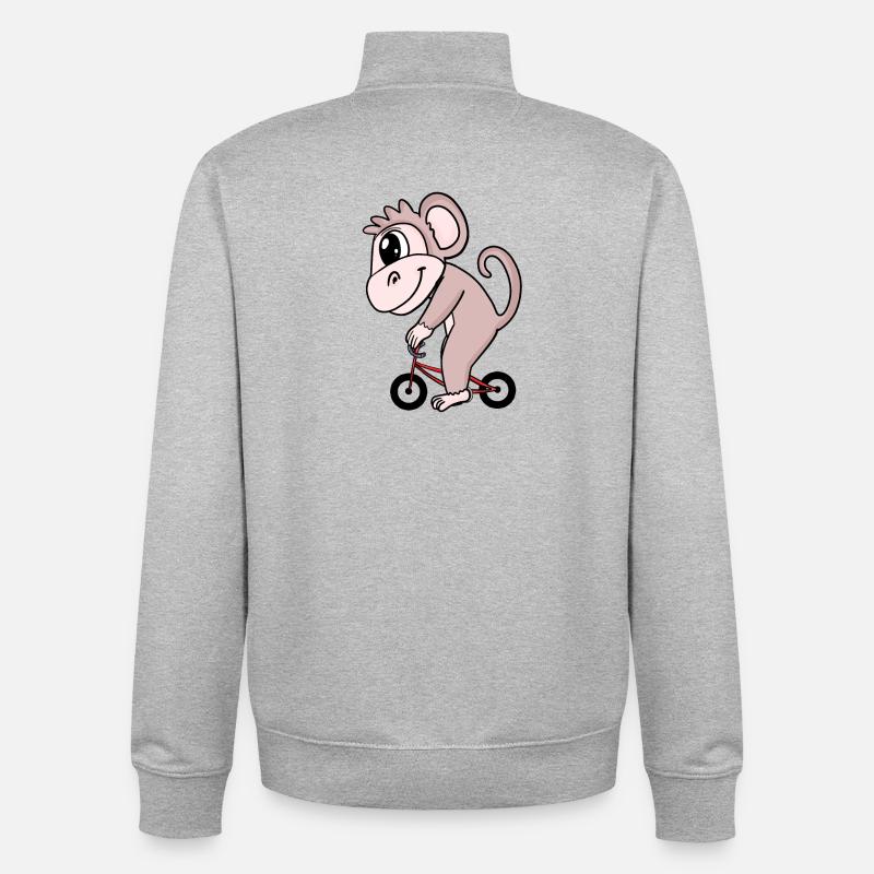 Vélo de singe - Sweat zippé unisexe en coton bio Stanley/Stella - gris chiné