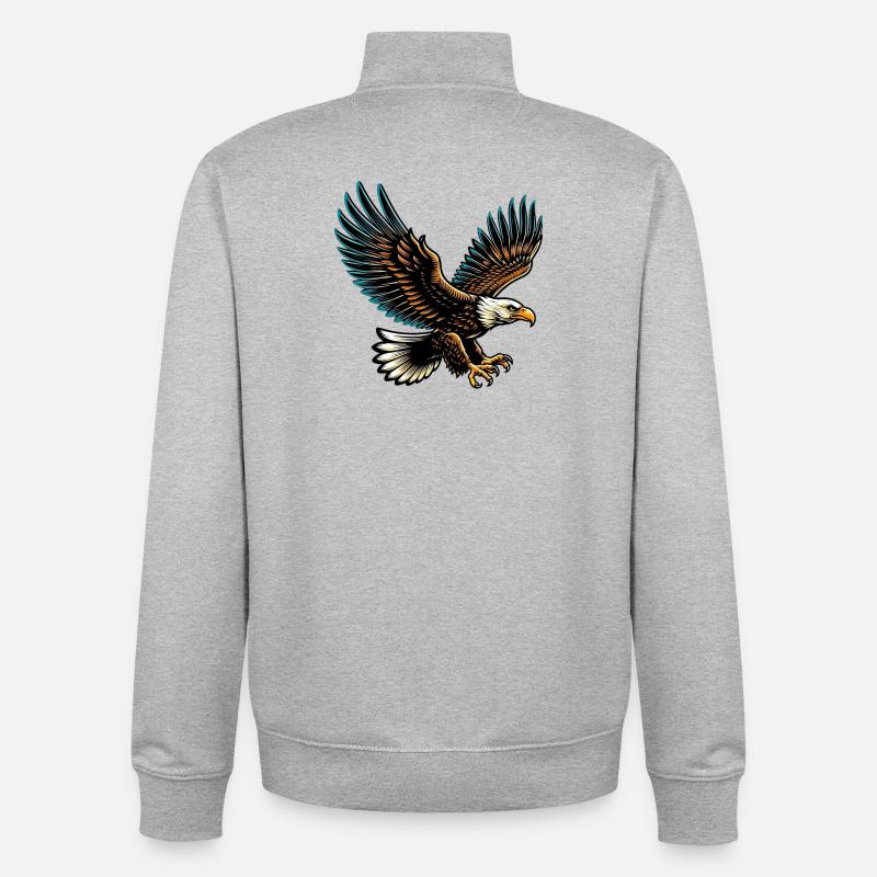 Aigle - Sweat zippé unisexe en coton bio Stanley/Stella - gris chiné